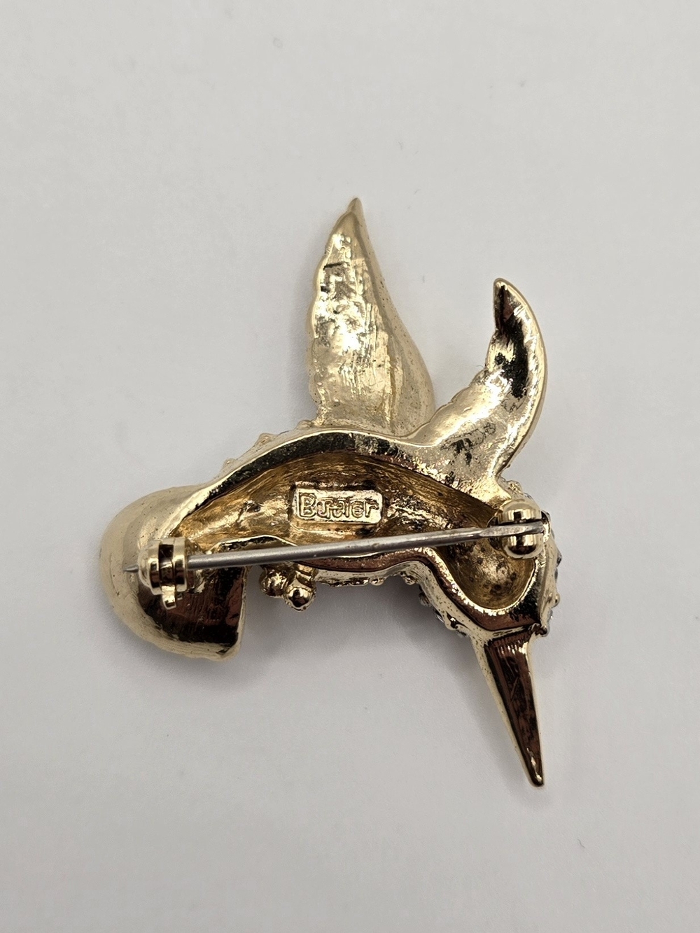✨ Vintage Butler Rhinestone Hummingbird Brooch ✨ - Picture 6 of 8